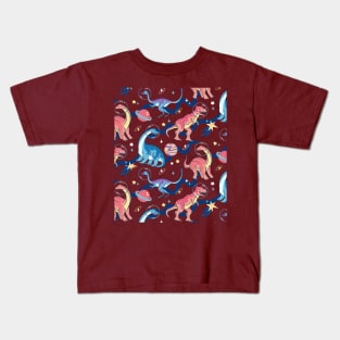 Super Cool Dinos in Space Kids T-Shirt